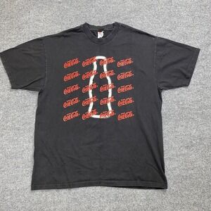 Hanes Coca-Cola Graphic T-Shirt Mens XL Black Bottle Silhouette Logo Heavyweight